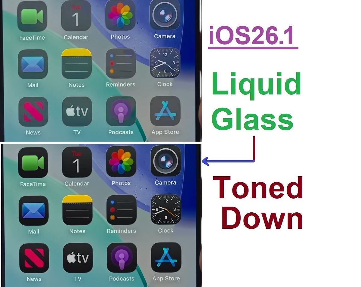 iOS 26.1: Less Liquid Glass — No One Liked Invisible Buttons Anyway ...