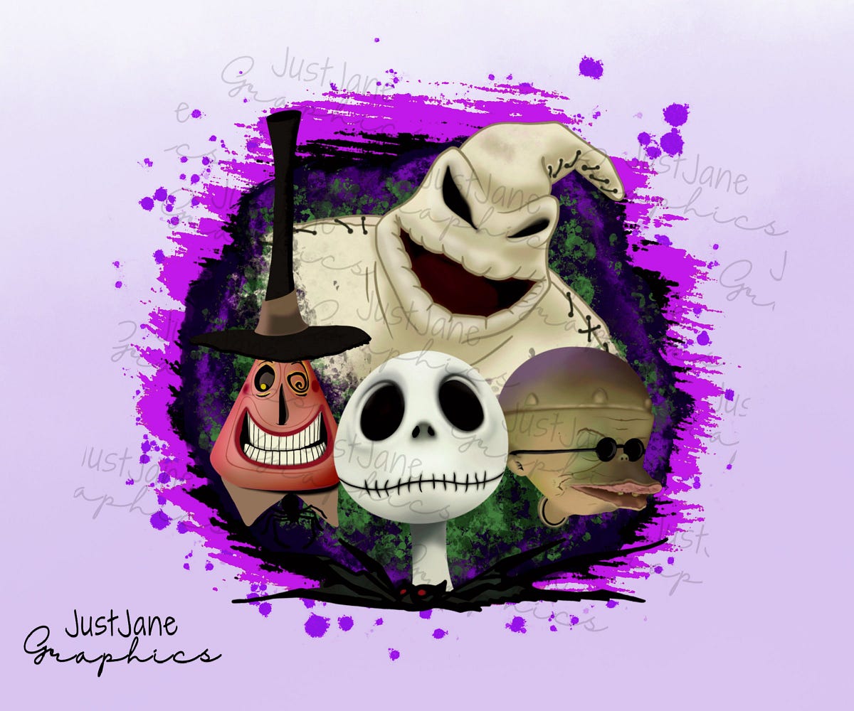 T-shirt The Nightmare Before Christmas, Jeune Large, Oogie Boogie Jack Sally