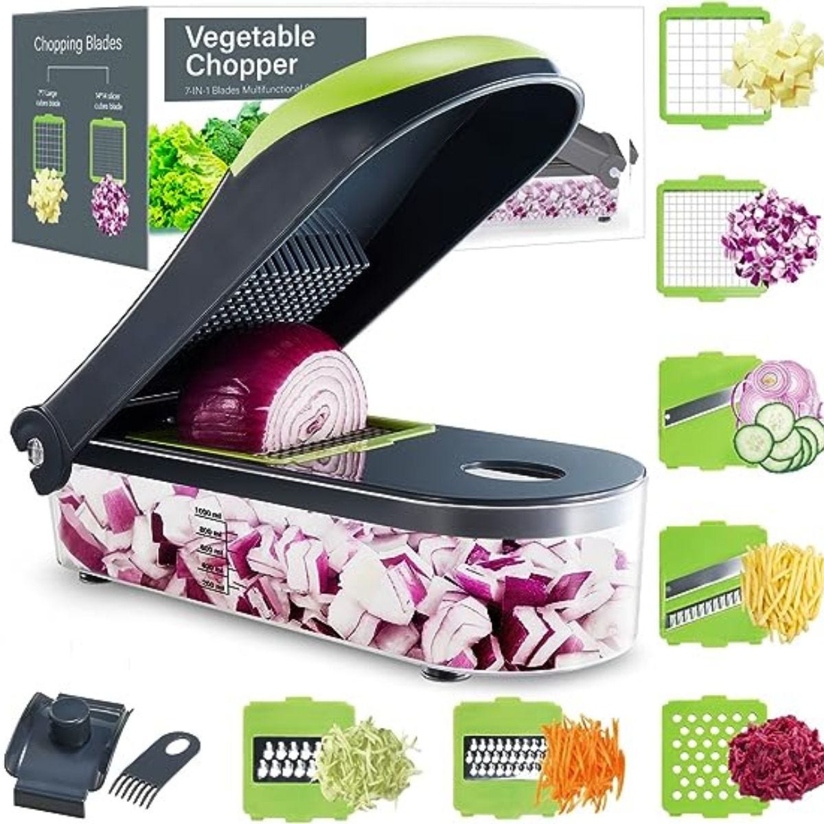 7in1 Veggie Chopper Slice, Dice, Spiralize! 🌽🥕 Kitchen MustHave