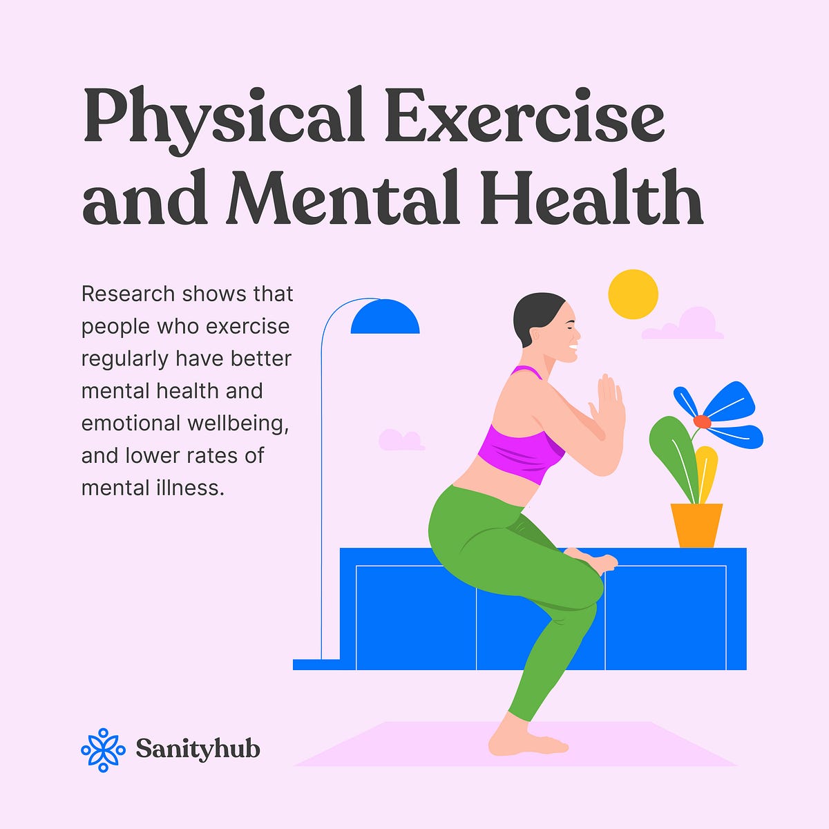 Physical Exercise and Mental Health by SanityHub Medium