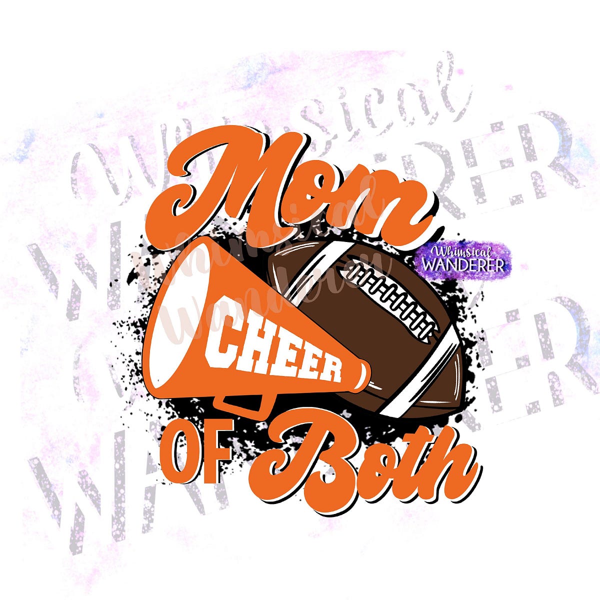 Mom of Both Football Cheer PNG | Cheer Football Design | Orange ...