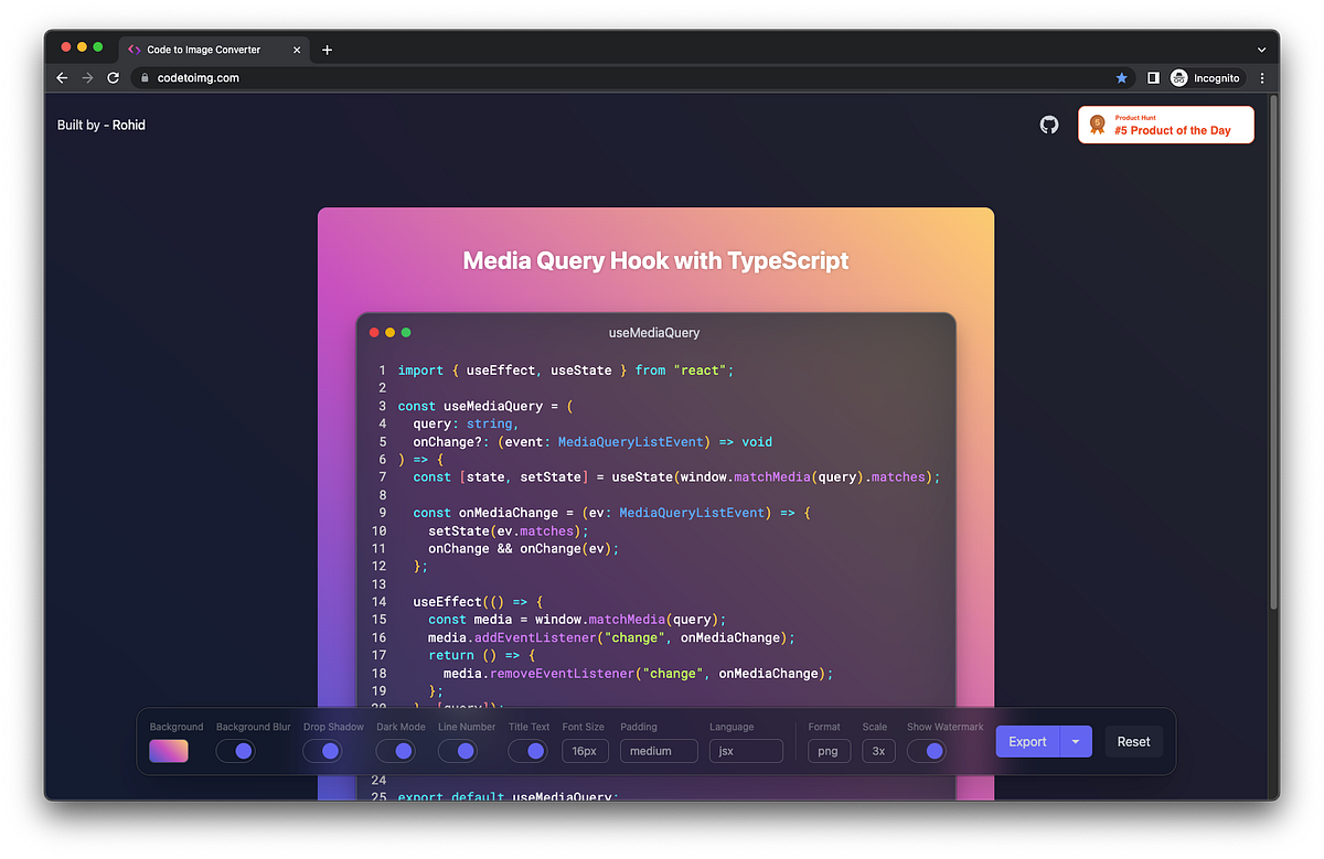 A Beautiful Code Snippets Generator | by Rohidul Islam | Medium