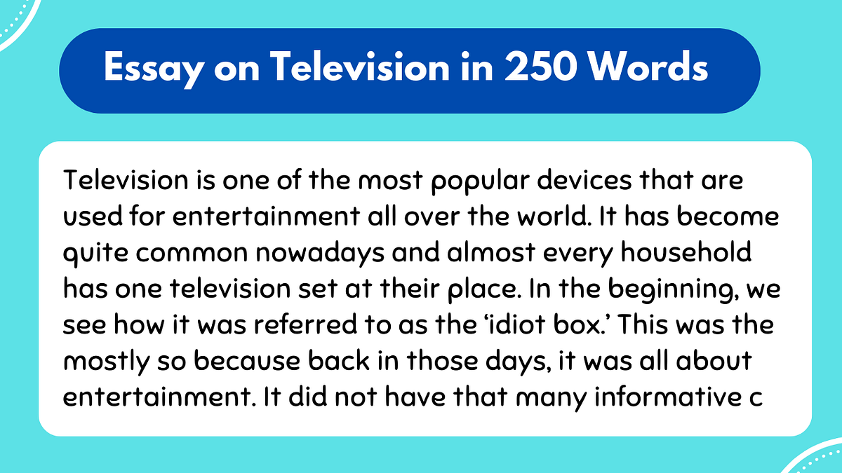 Essay on Television. Introduction by maroof khan Medium