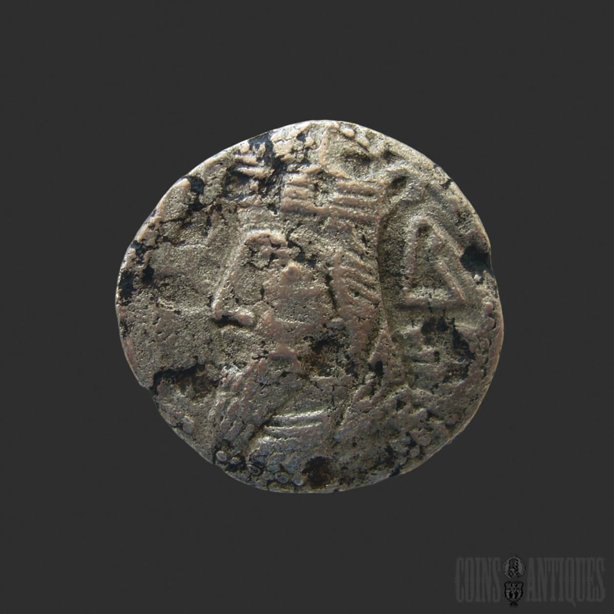 Parthian: King Vologases IV (147–191 AD) Silver Drachm, Ekbatana Mint, Arsacid Coin