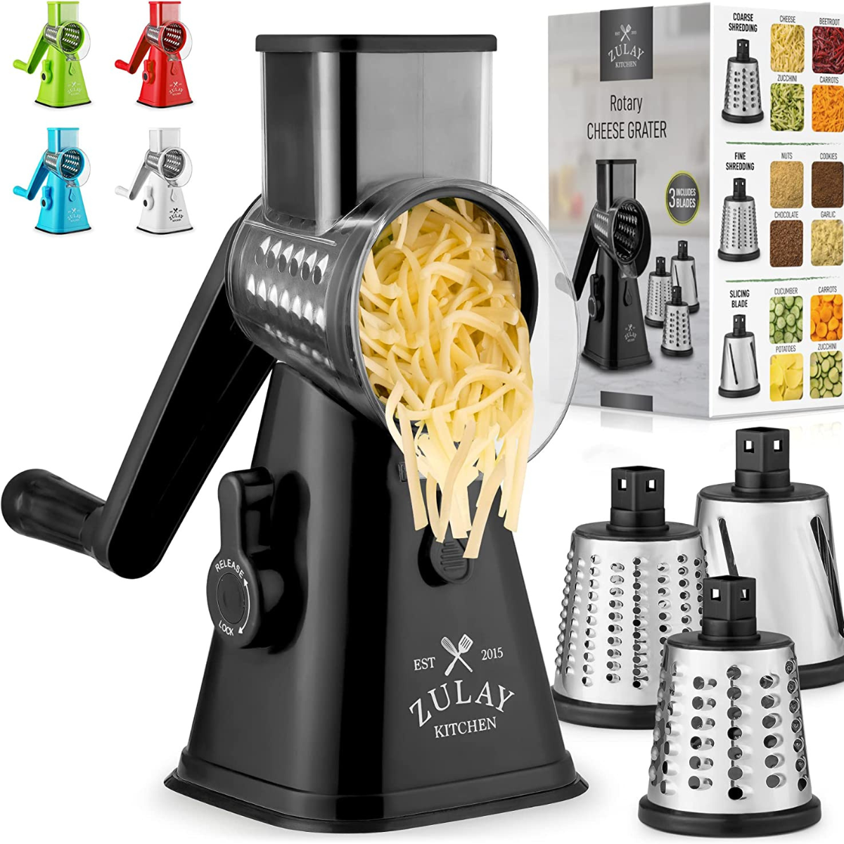 Effortless Cheese Grating Zulay Kitchen Rotary Grater by Shazilwaqar