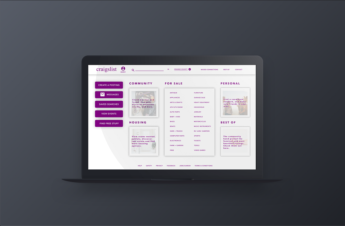 Redesigning Craigslist’s Homepage & “Housing Wanted” — a UX Case Study