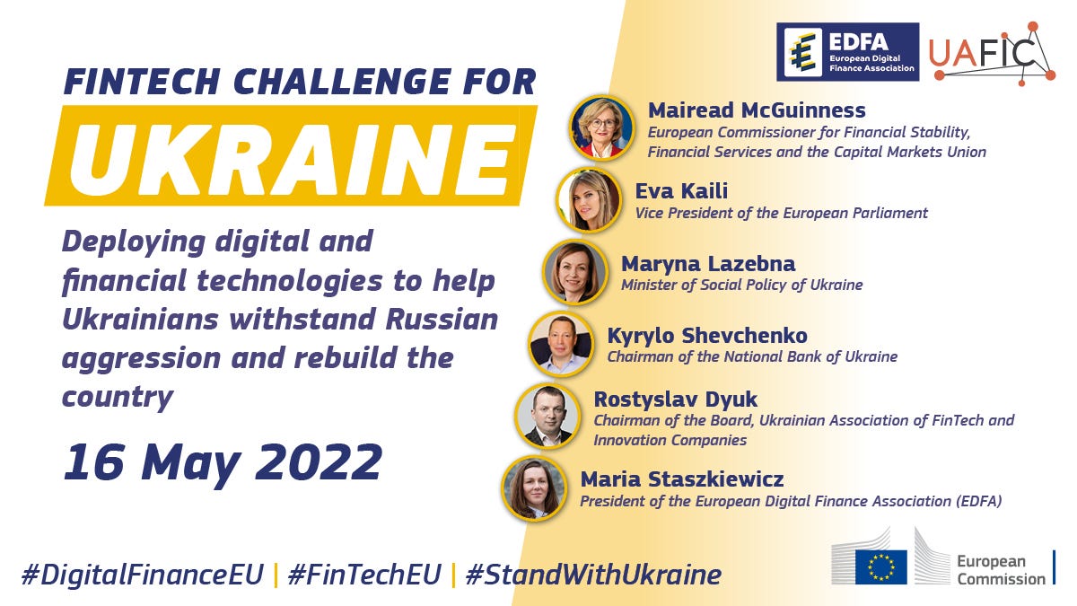 Fintech Challenge for Ukraine | 16 May 2022 at 12.30–13.30 (CEST)