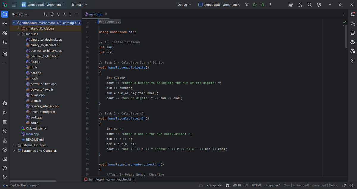 🚀 Day 04 — My First Modular C++ Project with CLion, CMake, and GitHub ...