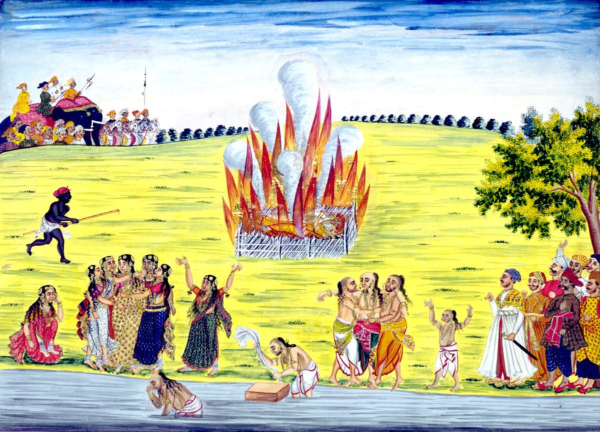 Sati Ceremony | Image Source: Wikimedia Commons