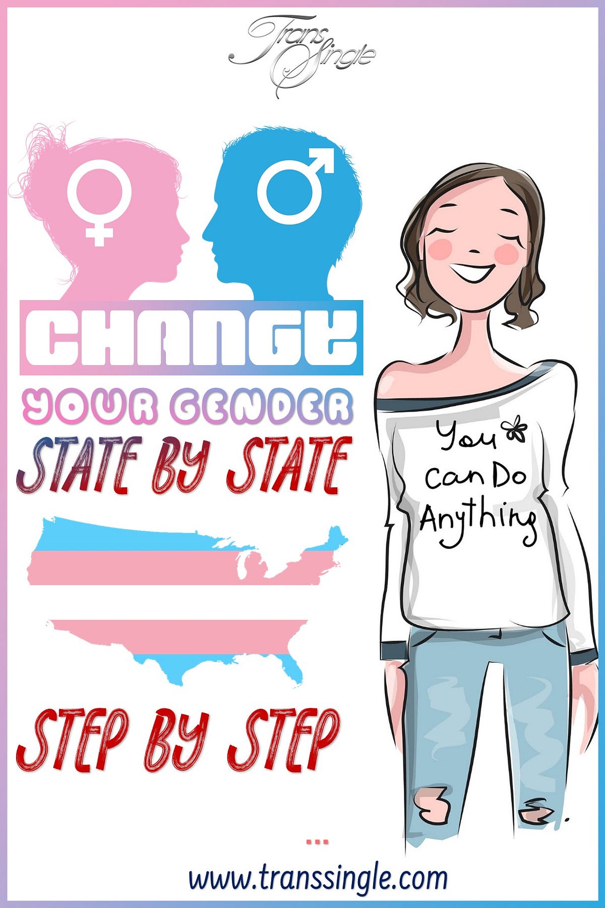 HOW TO CHANGE YOUR GENDER — STATEBYSTATE AND STEPBYSTEP transsingle Medium