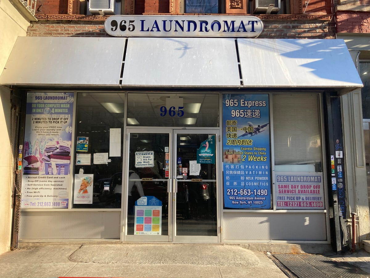 At the Laundromat. For the length of one wash cycle New by