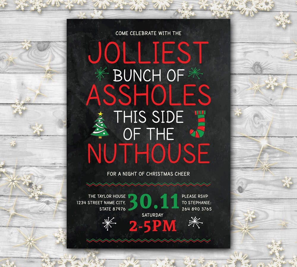 Christmas Vacation Invite jolliest bunch of invite Funny Christmas ...