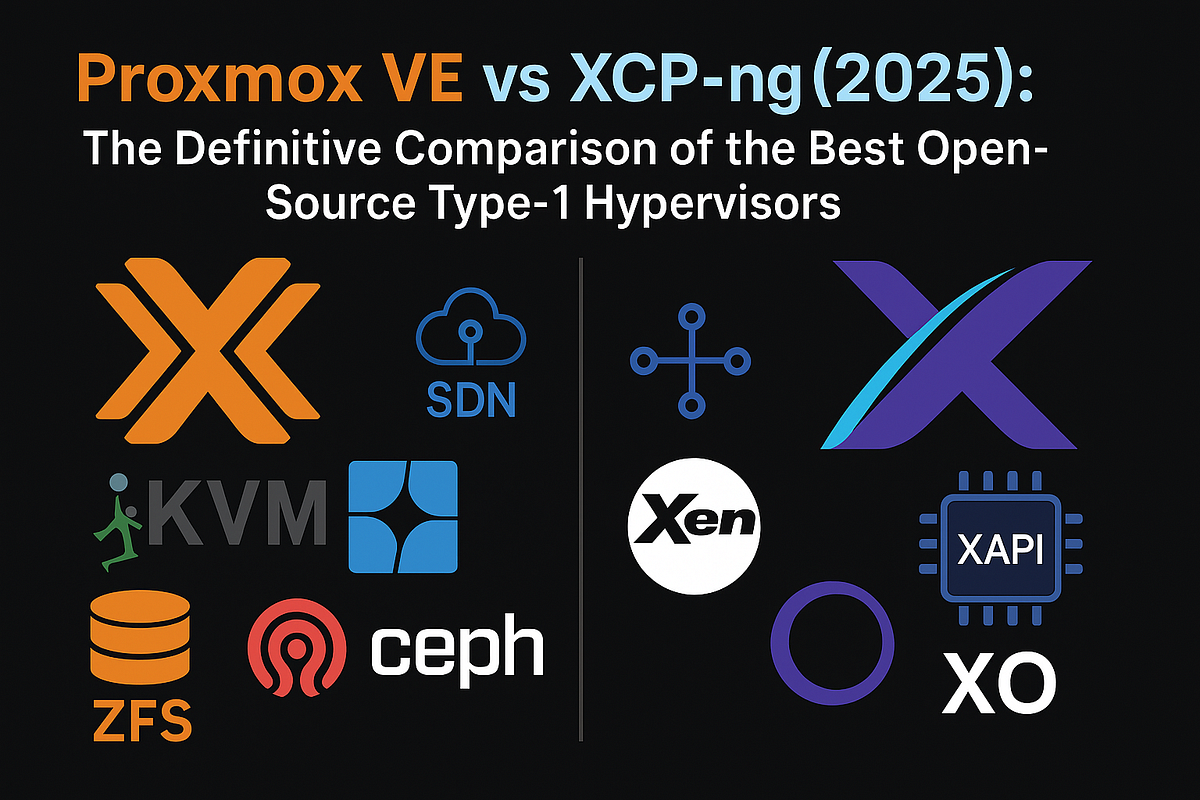 Proxmox VE vs XCP-ng (2025): Why Proxmox VE Wins for Most Open