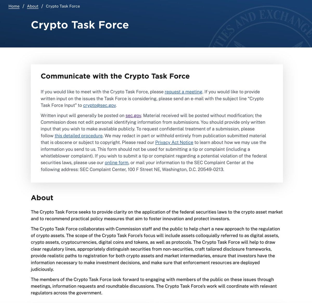 米証券取引委員会SEC、暗号通貨タスクフォースの優先順位リストを発表！