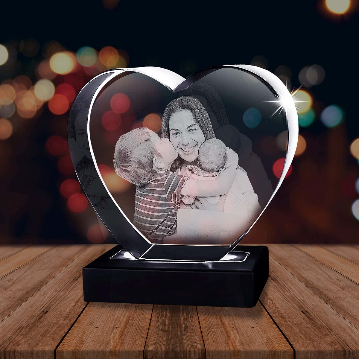 We Are Best Friends Forever From The Heart - Family Personalized Custom 3D Crystal Heart Shaped - Mother's Day, Gift For Mom, Daughter main image 0