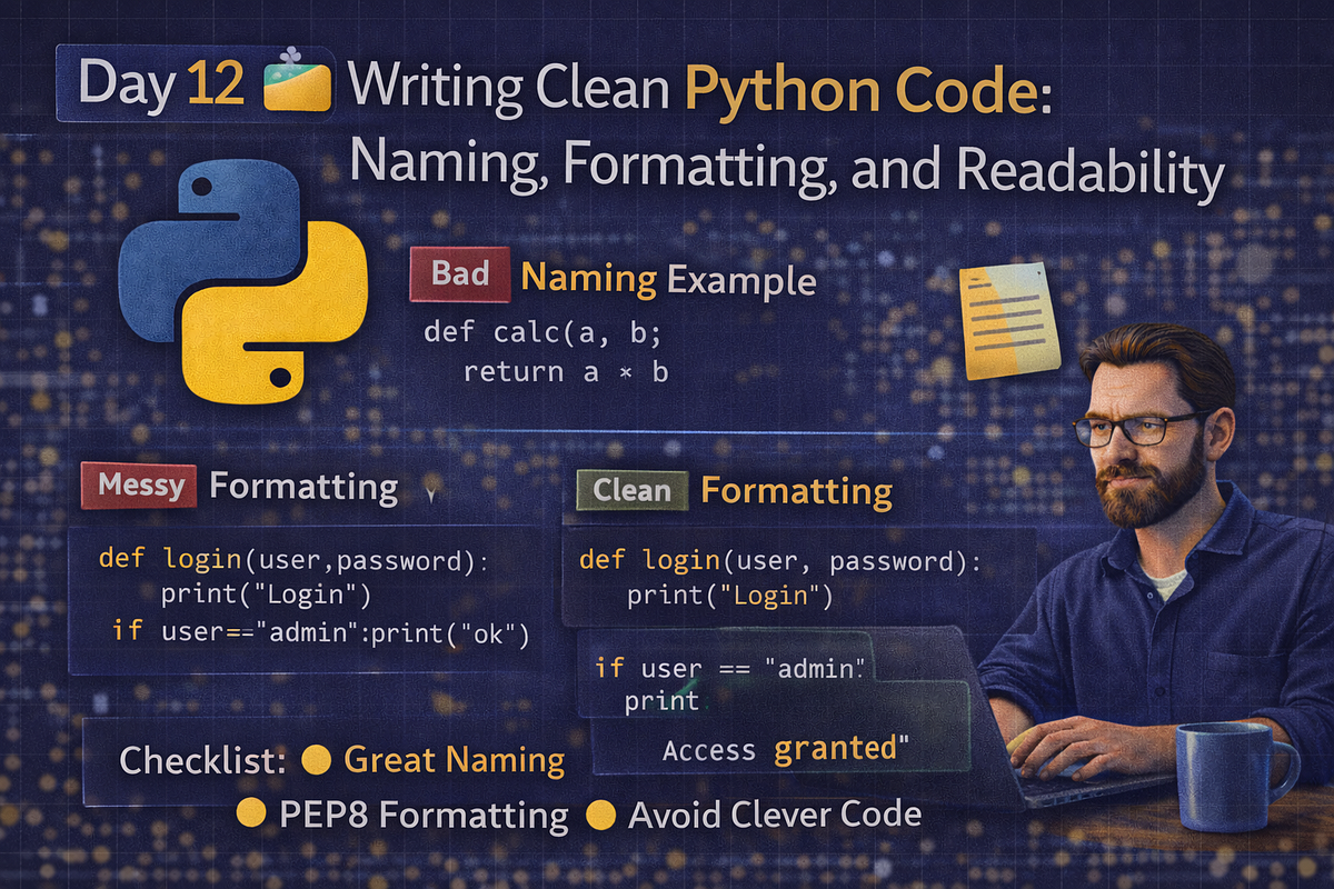 Day 1️⃣2️⃣ — Writing Clean 🧼 Python Code: Naming, Formatting, and ...