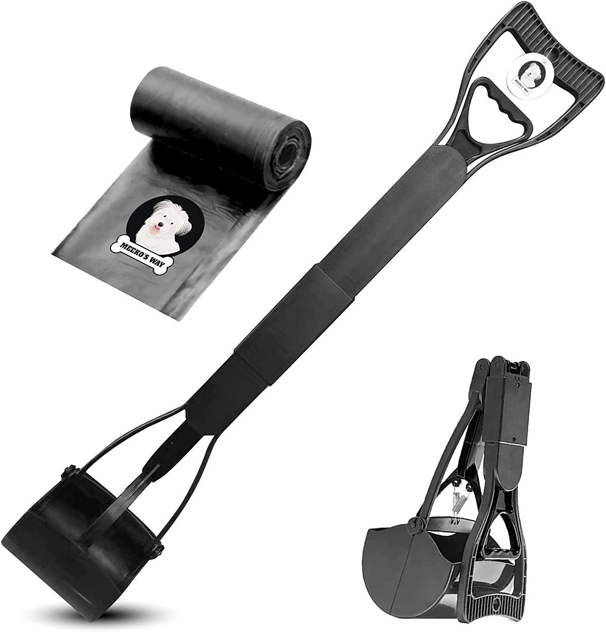 Meeko’s Way 31.5 inch Portable Pet Pooper Scooper — Extra Long Handle