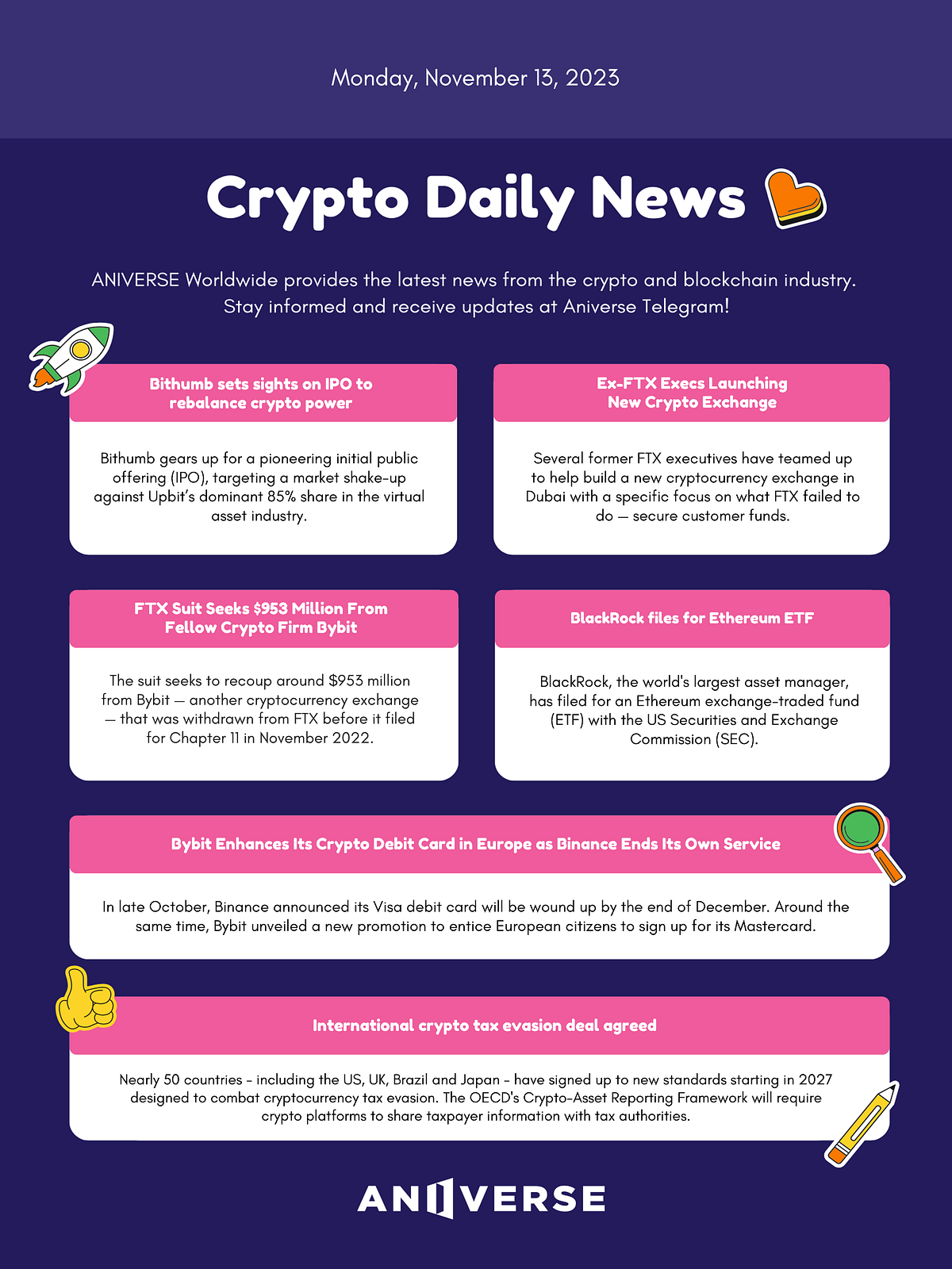ANIVERSE Crypto Daily News_November 13, 2023 | by ANIVERSE | ANIVERSE |  Medium