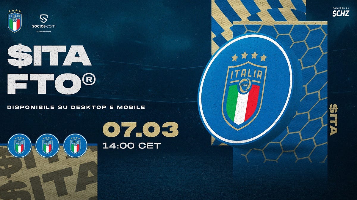 ITALIAN NATIONAL TEAM FAN TOKEN ($ITA) TO BE RELEASED ON MARCH 7TH ON  SOCIOS.COM | by Chiliz | Chiliz | Medium