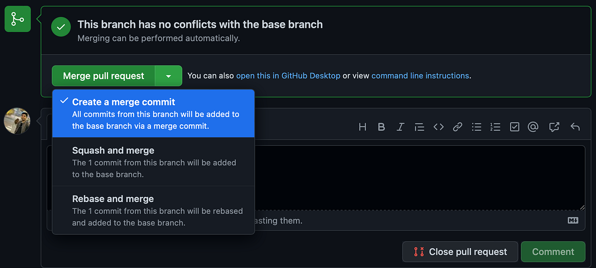 Git Merge options in Github & Bitbucket Medium