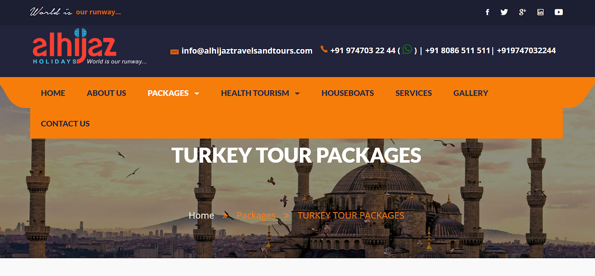 Turkey tour package from Kerala. Turkey Tour Package from Kerala by