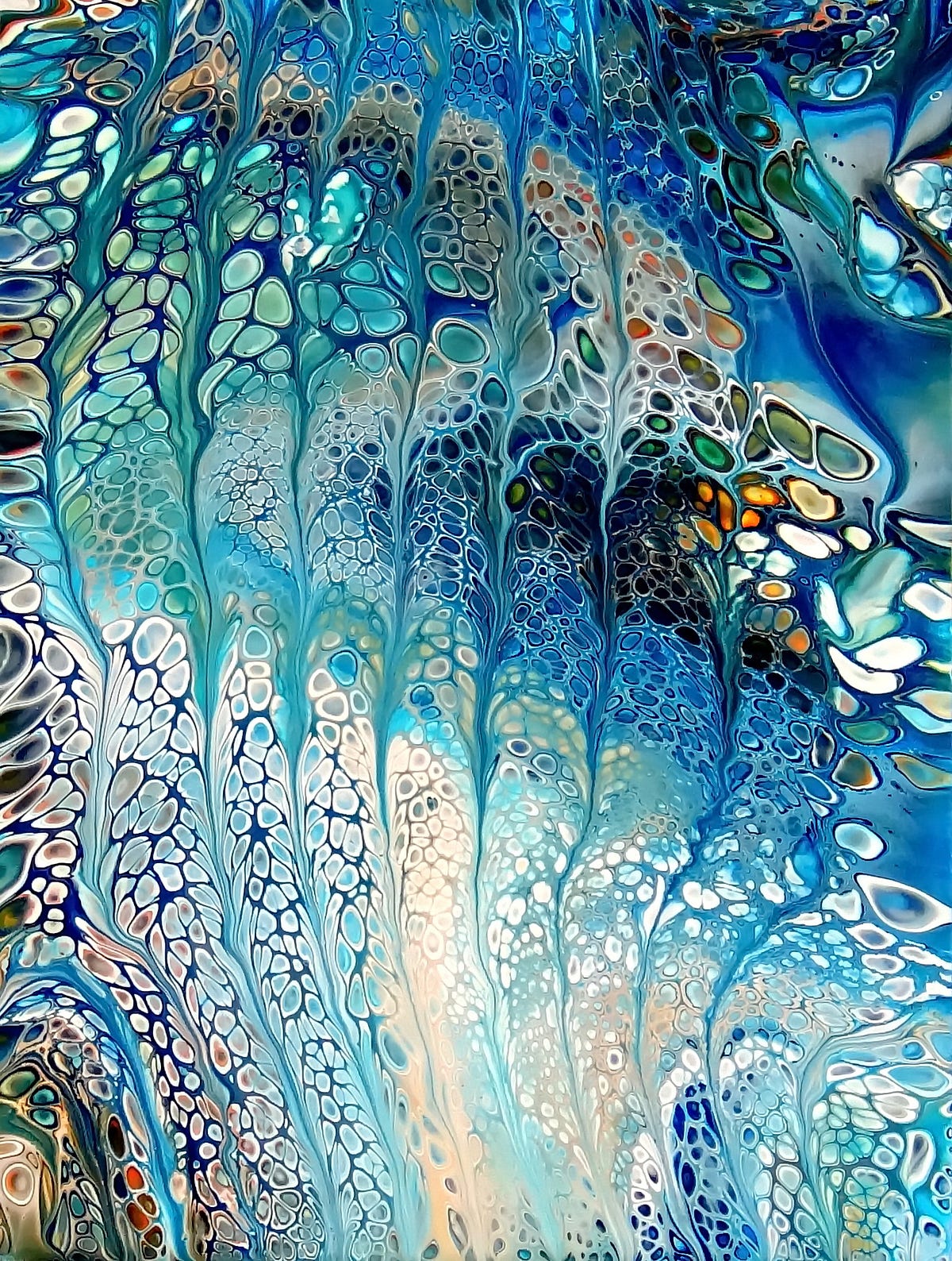 341) Acrylic pour painting  Easy beginners dip technique / #StayHome and  paint #WithMe 