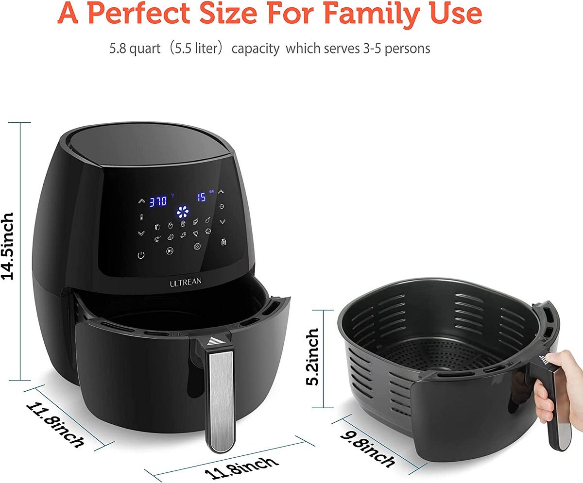 Ultrean 5.8 Quart Air Fryer Medium