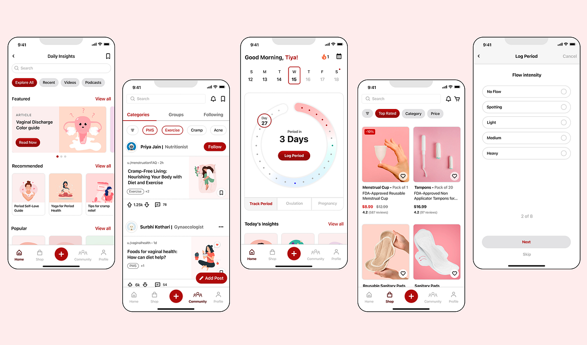 UI/UX Case Study: Empowering Young Women Through Period Tracking | by ...