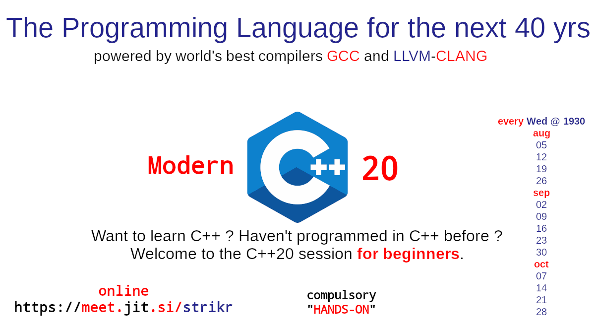 Modern C++20 for beginners. Modern C++20 for Beginners (Aug 5 — Oct ...