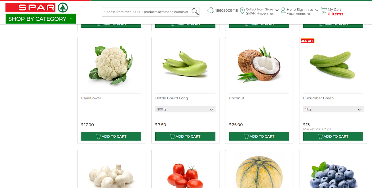 fresh vegetables online Spar India Medium