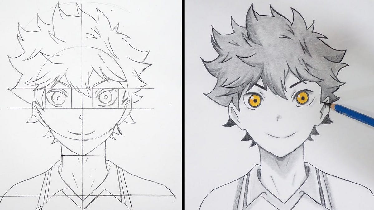 How to Draw Hinata Shoyo Easy Step by Step — Anime Drawing - Anime