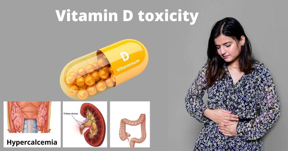 Conceptual image illustrating the harmful effects of excessive vitamin D levels, reinforcing that too much can lead to toxicity.