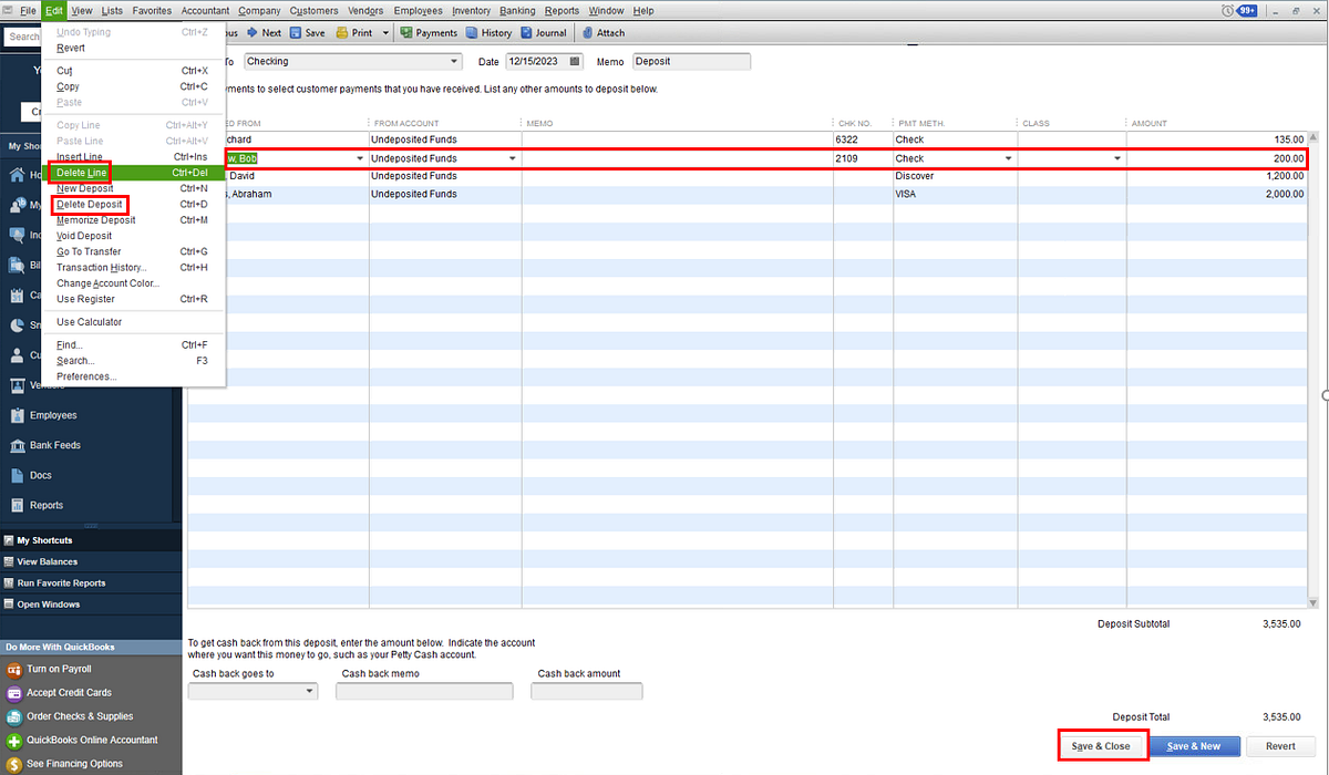 HOW TO DELETE DEPOSITS IN QUICKBOOKS? by PaulE West Medium