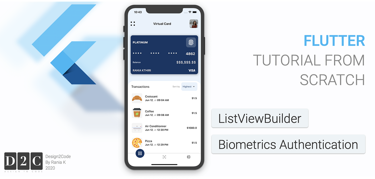 Flutter Tutorial from design to code | by Rania Kthiri | Medium