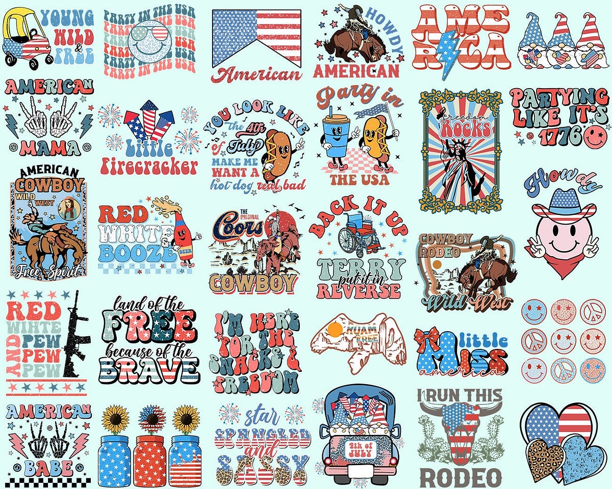 4th of july svg png bundle Shirt Designs Retro American mama Here for ...