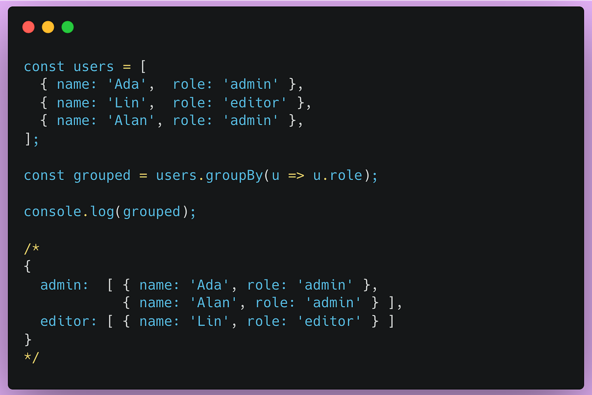 Array.groupBy(): How It Simplifies Data Grouping in JS | by Sanjeevani ...