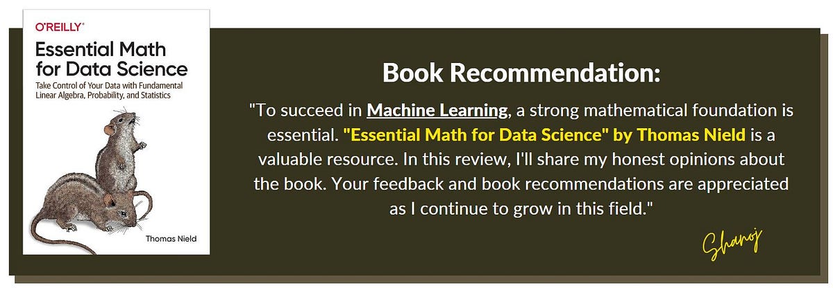 Book Review: Essential Math for Data Science [Detailed] | by Shanoj ...