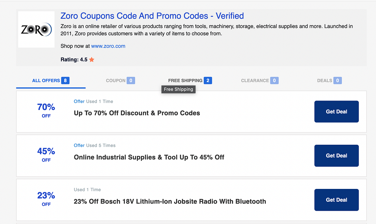 Get discounts on your industrial supplies with Zoro Promotion code by