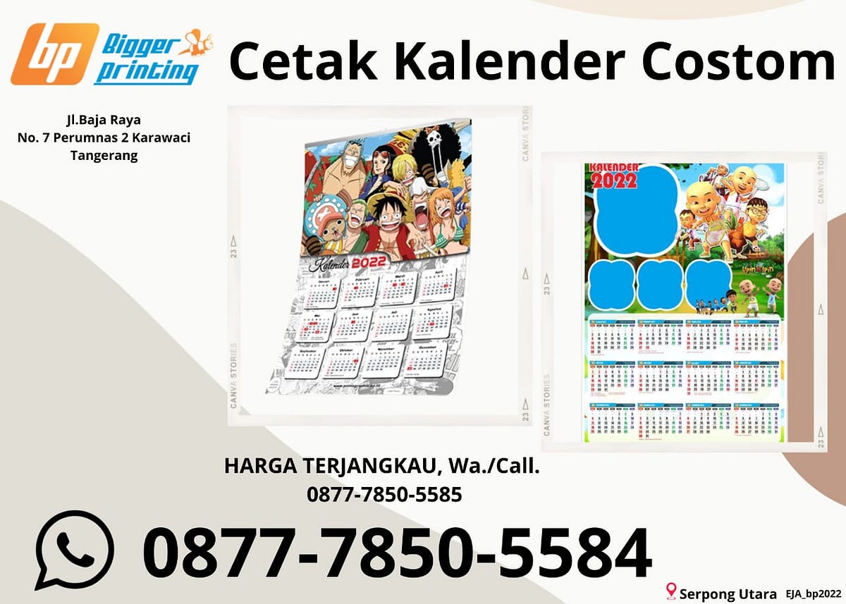 HARGA TERJANGKAU, Wa./Call. 0877–7850–5584, Cetak Kalender Custom di