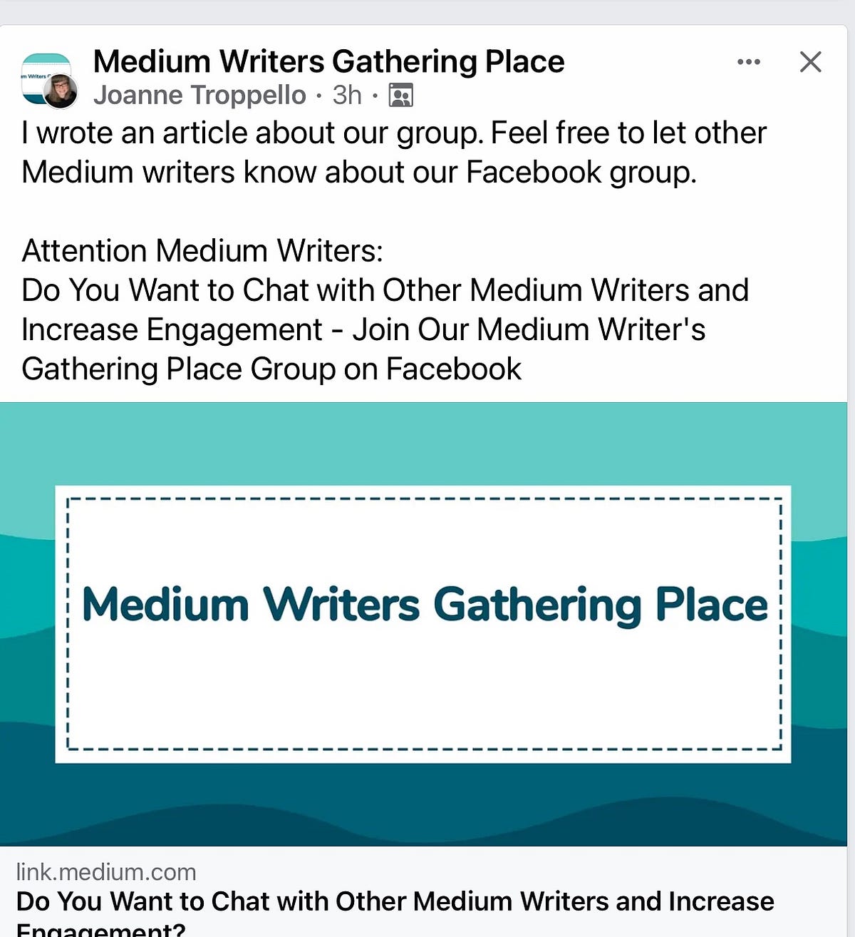 Do you want to be a part of Medium Writers Gathering Place group on