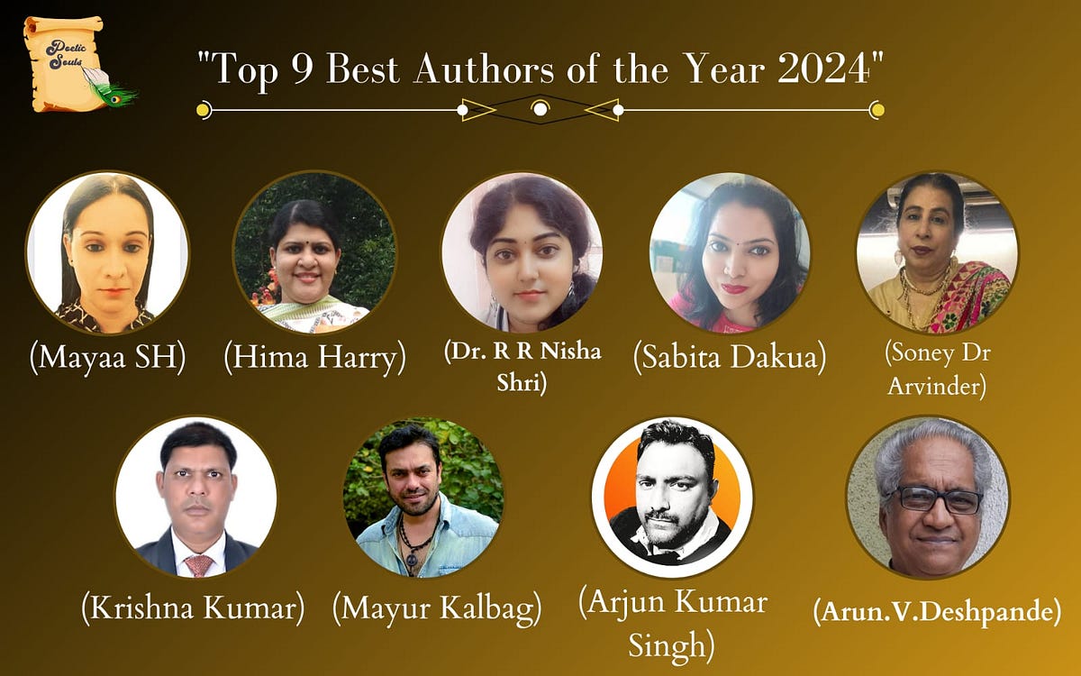 Top 9 Best Authors Of the year 2024 Ft Poetic Souls Publications. by INKZOID FOUNDATION Mar