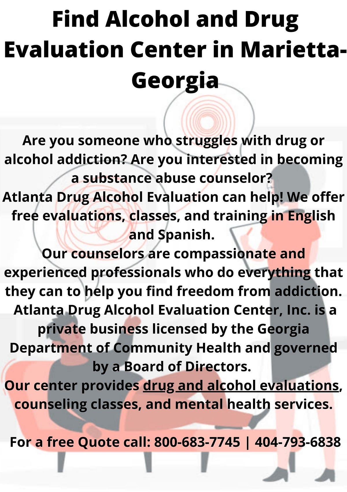 Drug and Alcohol Evaluation Marietta Decatur Atlanta by