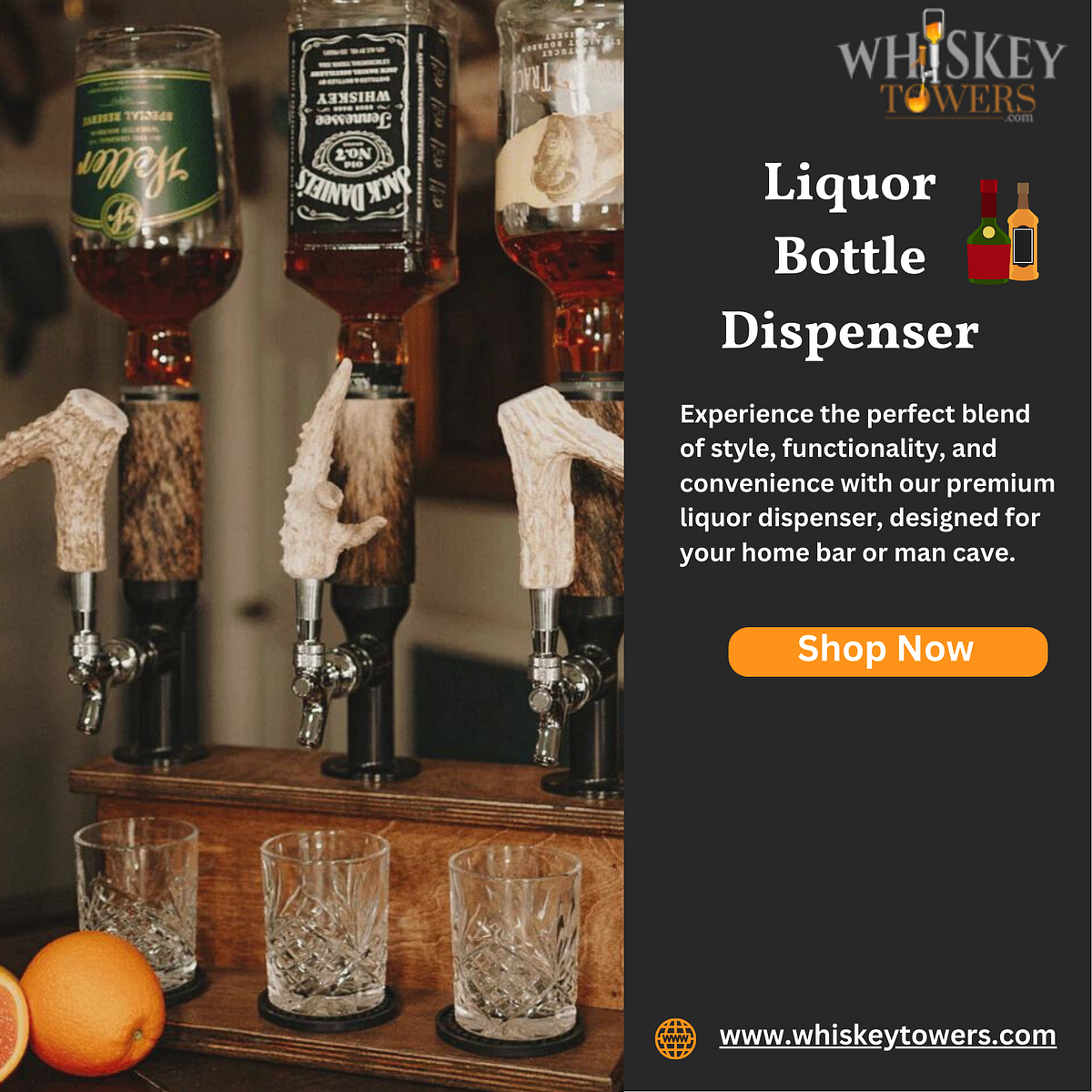 ky Liquor Bottle Dispenser Whiskey Towers Medium