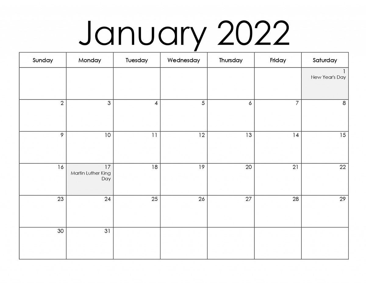 New arrivals in january 2022 calendar printable pdf template by