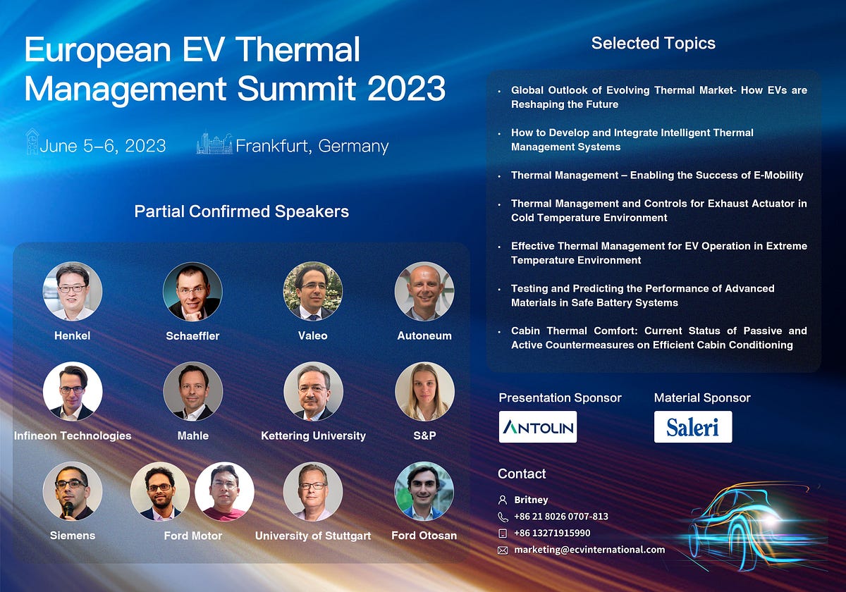 European EV Thermal Management Innovation Summit 2023 by