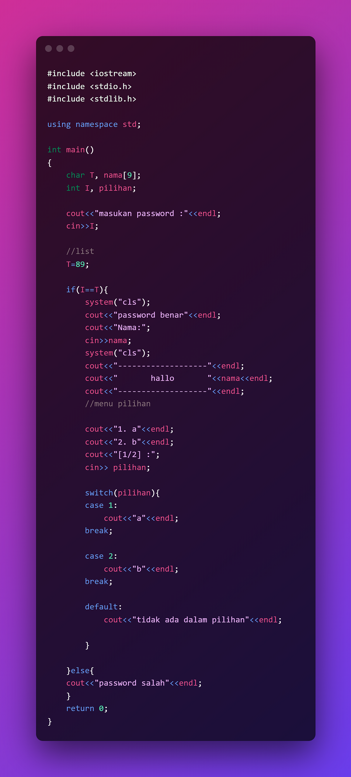 membuat aplikasi sistem password di C++ - athilah - Medium