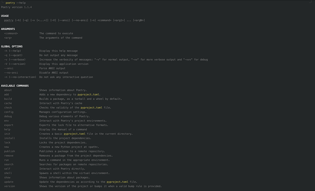 Python Poetry Cheatsheet. Quicknotes on Python Poetry | by Vikas Z ...