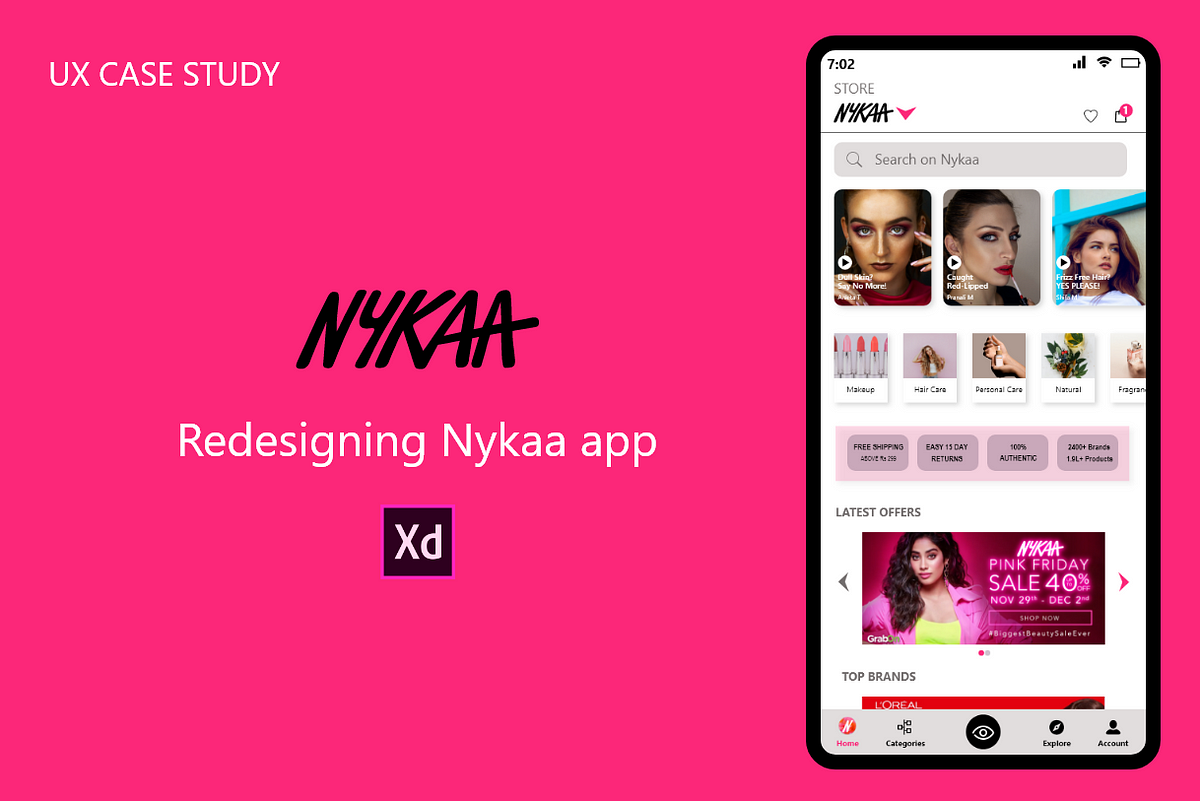 UX Case Study Redesigning Nykaa beauty app by Vidya Vijayanand