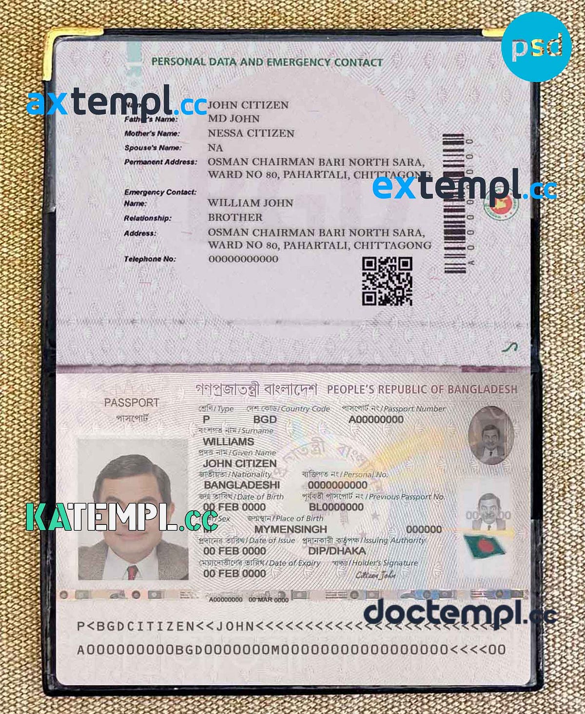 sample Bangladesh e-passport PSDs, editable scan and photograghed ...