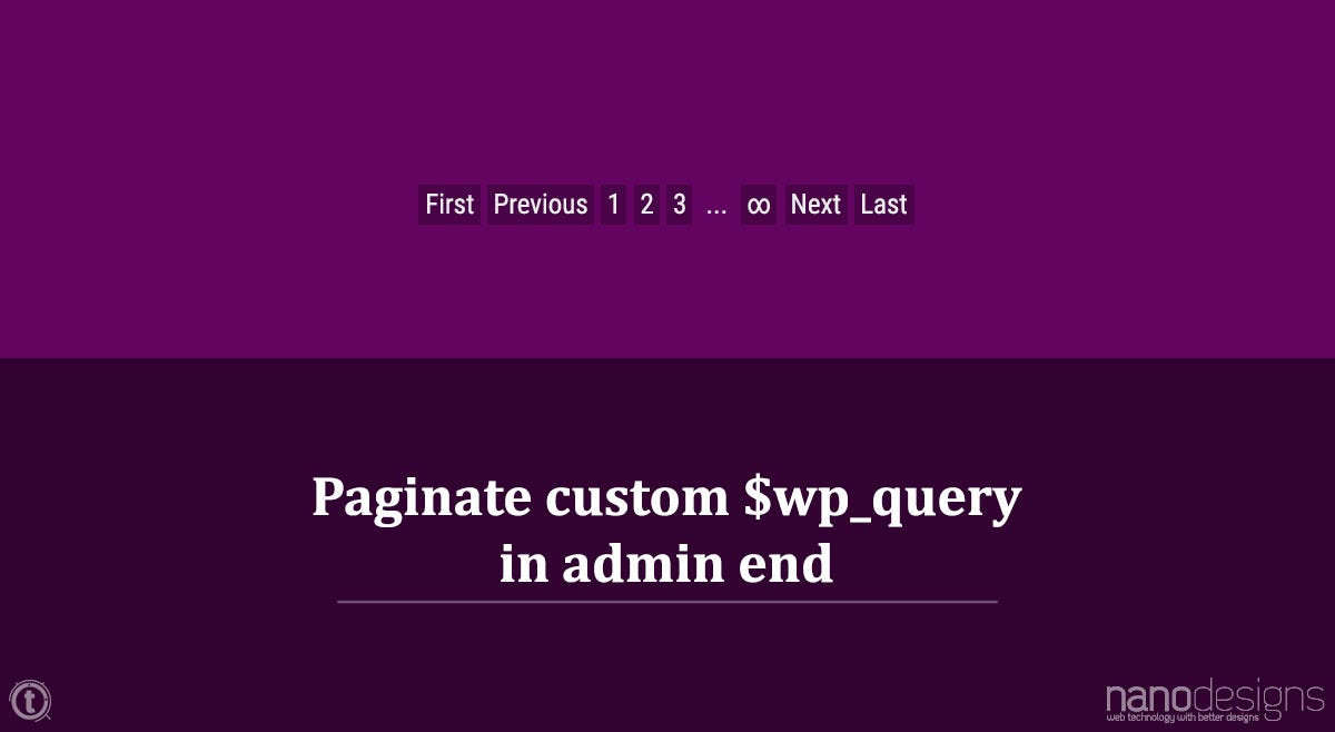 Paginate custom `$wp_query` in admin end